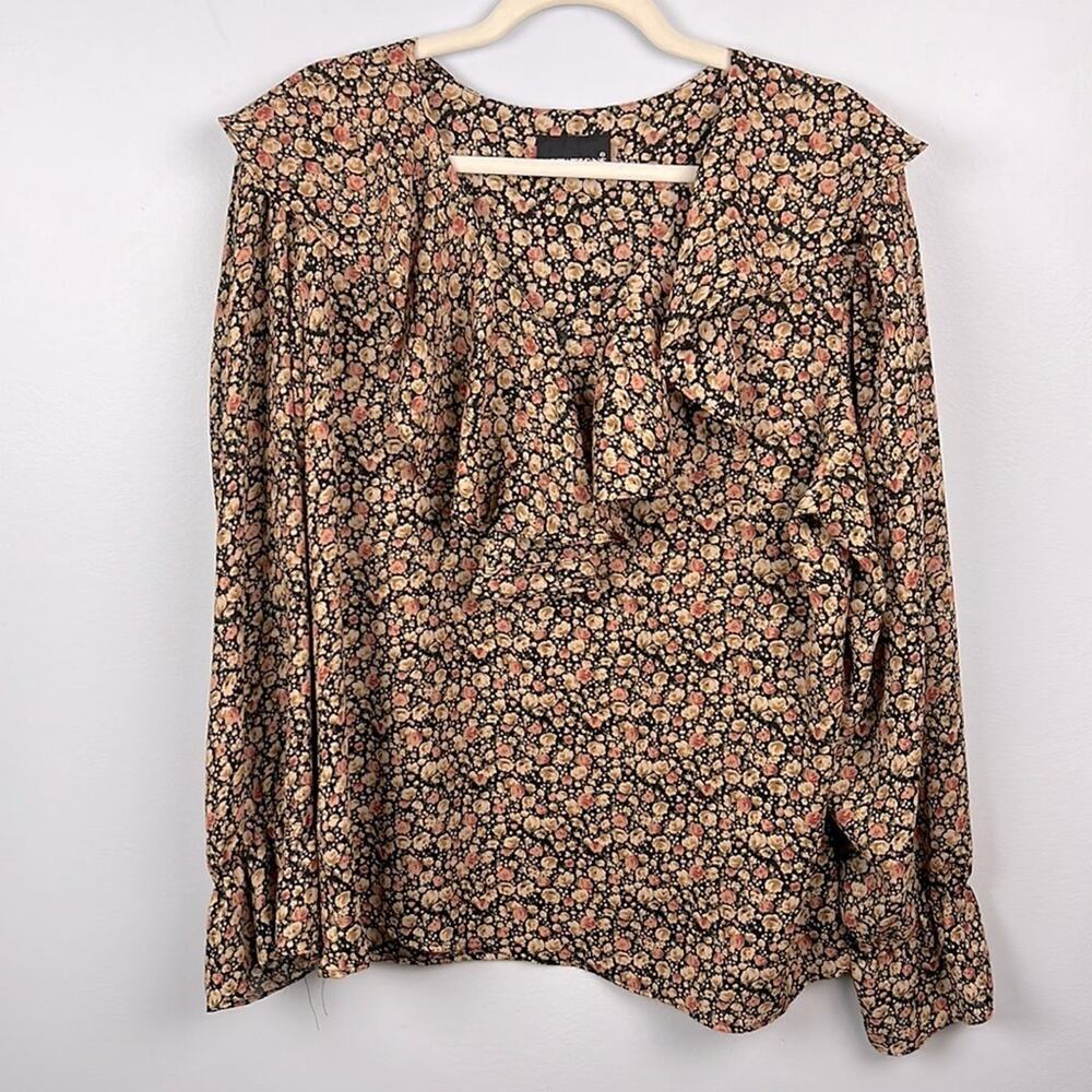 Vintage Ruffle detail ditzy floral large blouse